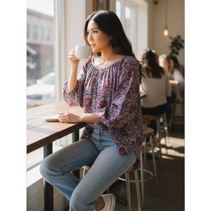 Mimi Chica floral 3/4 sleeves blouse XS